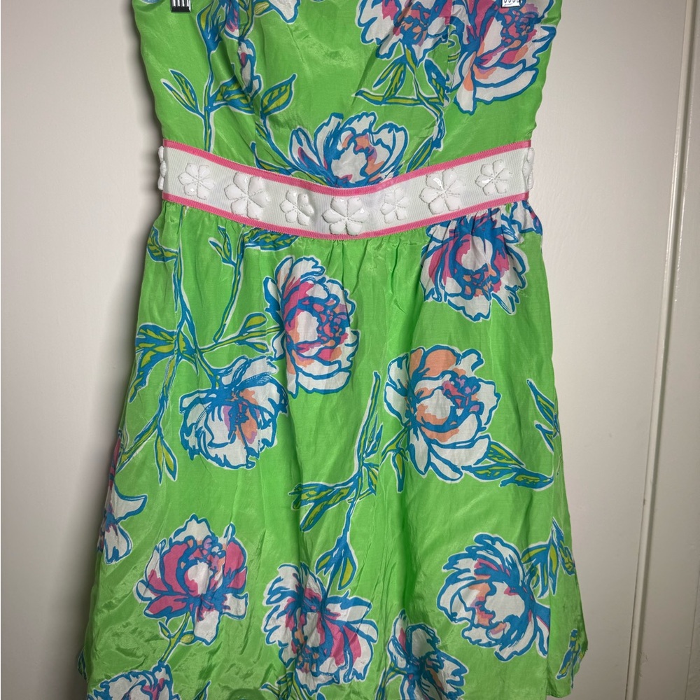 Lilly Pulitzer Langley Green Strapless A-Line Dress - Picture 8 of 10
